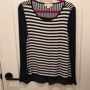 Michael Kors Dark Navy Stripped Top